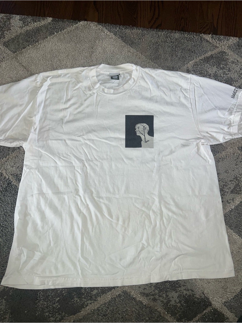 Undefeated White Short-Sleeve Tee with Gray Chest Graphic UACTP